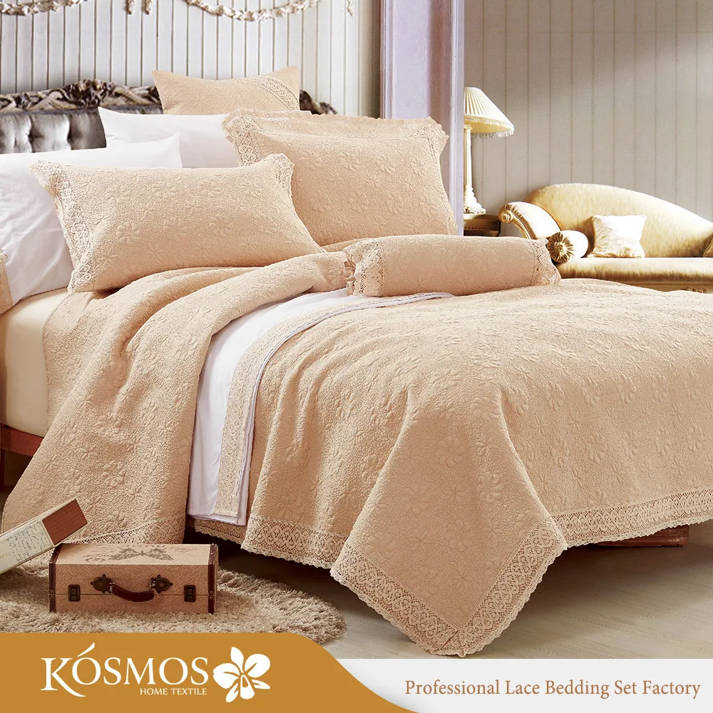 3 Piece Laced Bedding Embroidered Indian Cotton Bedspread Buy Indian