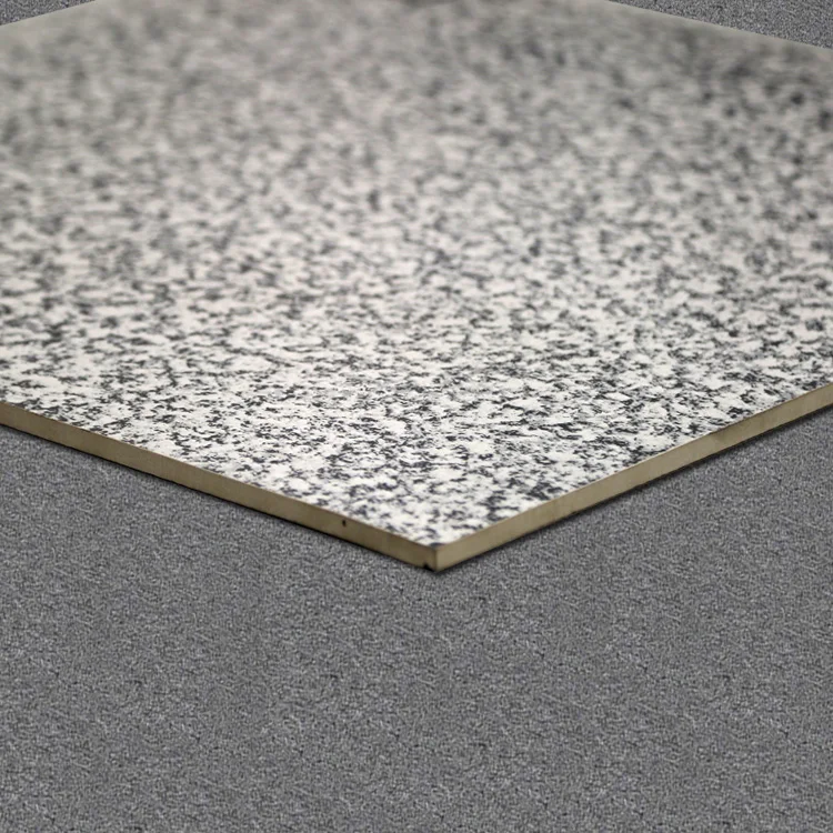 Azulejo De Suelo De Cerámica De Granito Blanco Y Negro De 600x600mm