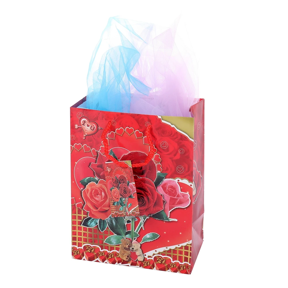 Custom Logo Carrying Fancy Red Easy Carry Flower Wedding Packaging For Shopping