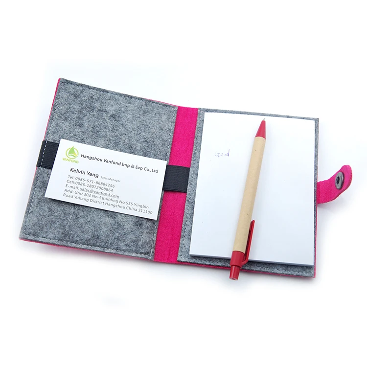 Custom Promotional Business Card Holder Notebook With Pen Set For