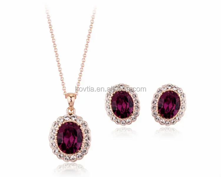 Dubai New Design Ruby Diamond Pendant Necklace And Earring Set Dubai New Design Ruby Diamond Pendant Necklace And Earring Set Jewelry