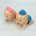 2pcs Boy Girl Baby Dolls Wind Up Vintage Clockwork Twisted Ass Crawling Educational Toys for Children