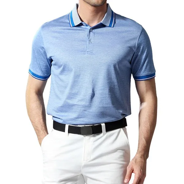 Men Navy Double Mercerized Cotton Polo Shirt - Buy Double Mercerized ...