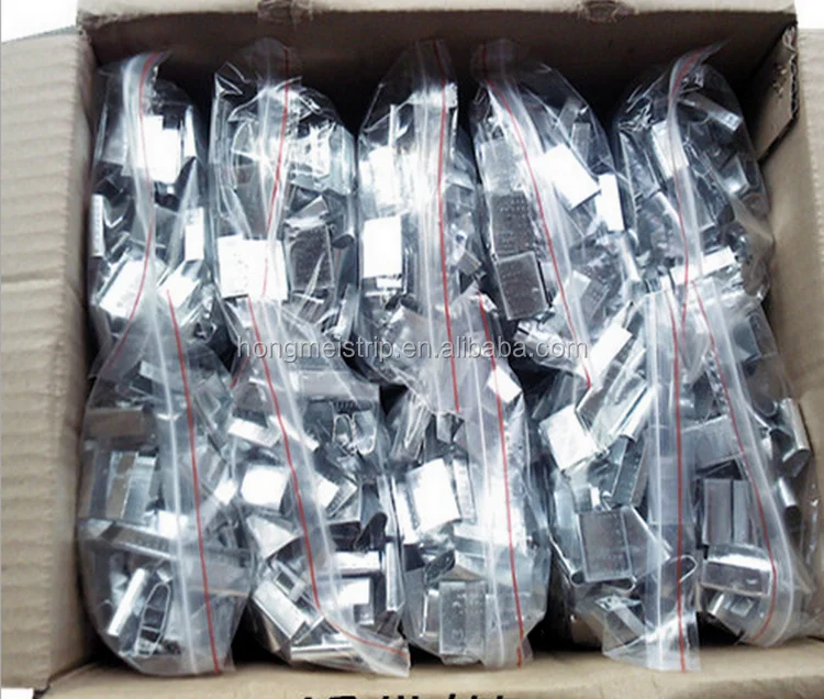 China Galvanized Steel metal Strapping seals 1/2" 5/8" 3/4" Plastic strap clip