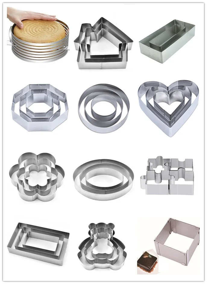 Triangle Cake Mold Stainless Steel 6piece Round Mousse Ring Cake