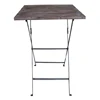 Slatted Farm Style Vintage Bistro Wood Metal Table Garden Set