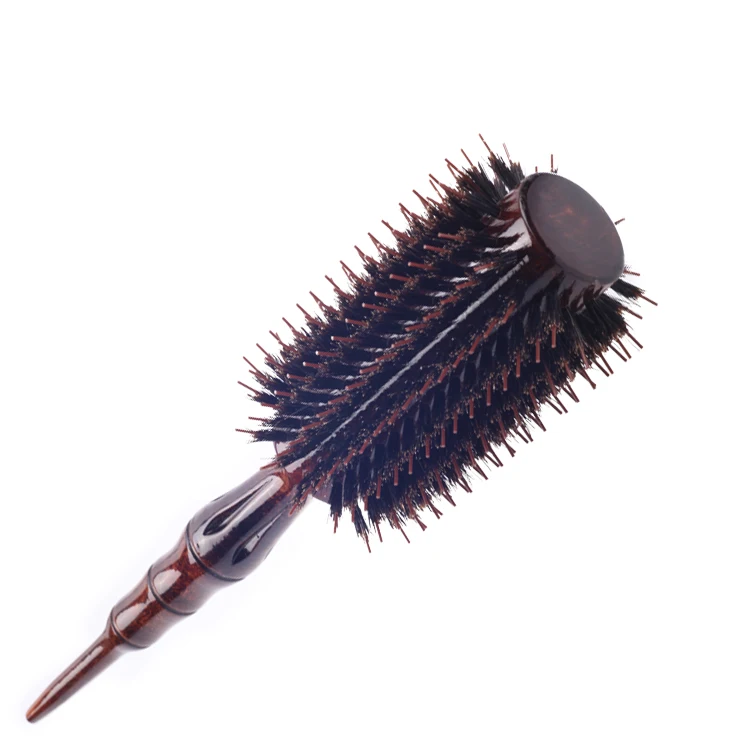 EUREKA 28034-55PA-CF Engraved Wooden Bristle Round Hair Brush UV Painting on Surface Barrel Brush