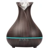Portable ultrasound machine vase shape wooden paint ultrasonic aroma diffuser 400ml