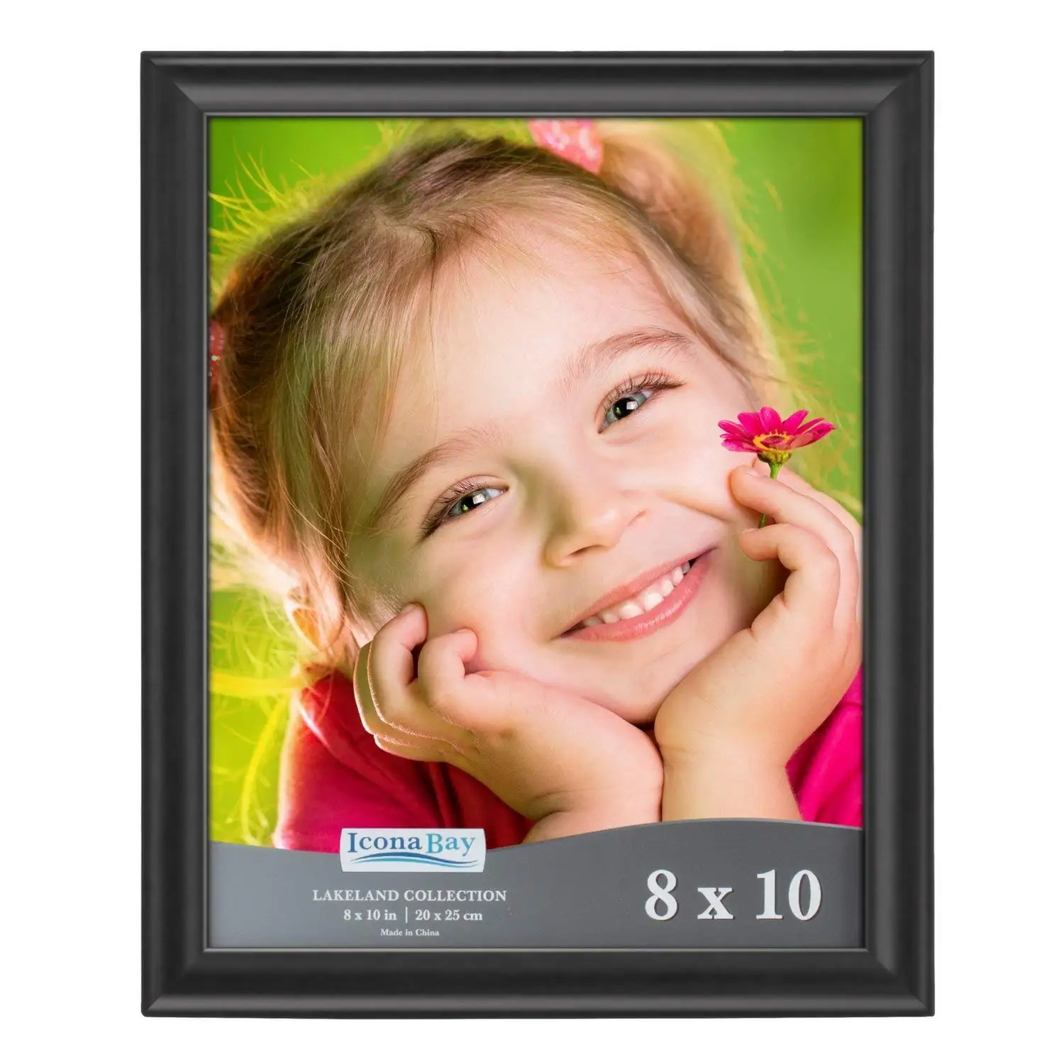 Icona Bay 8x10 Picture Frame (1 Pack, Black Wood Finish), Photo Frames for Wall or Table, Photo Frame 8x10, Black Picture Frames 8 x 10, Black Photo Frames 8x10, Wood Frame, Lakeland Collection