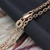 Classic Italy Technology Solid 18K Pure Rose Gold Yellow Gold White Gold Chain Necklaces For Women Engagement Wedding Length 18"