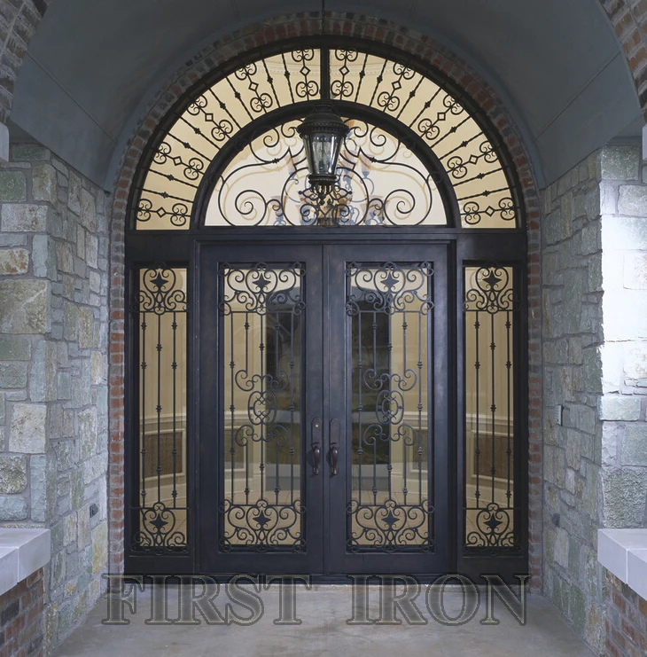 Wrought Iron Double Door With Transom Sidelights Luxury Wrought Iron Double Door With Transom