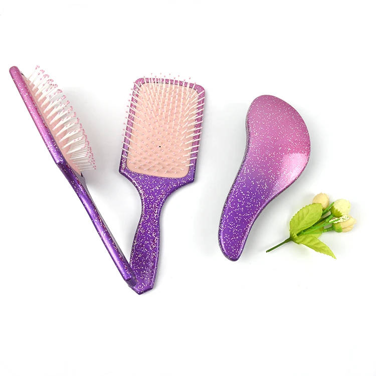 Wholesale Bling Diamond Square Hair Brush Soft Cushion Glitter Paddle