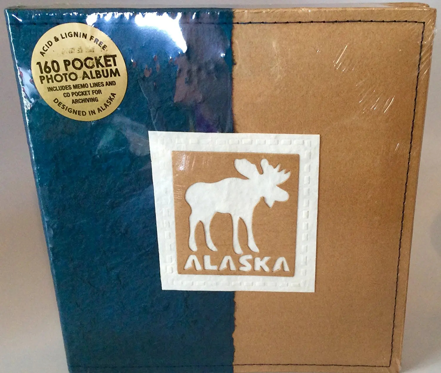 New Alaska Photo Album 160 4x6" Photos Blue Craft Paper Cover Moose