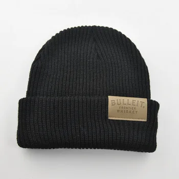 beanie knitted acrylic beanies label wholesale larger custom hat