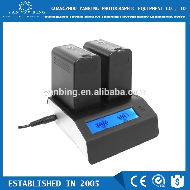 Factory supply digital video battery charger with LCD display two parallel circuit charging for F970 U60