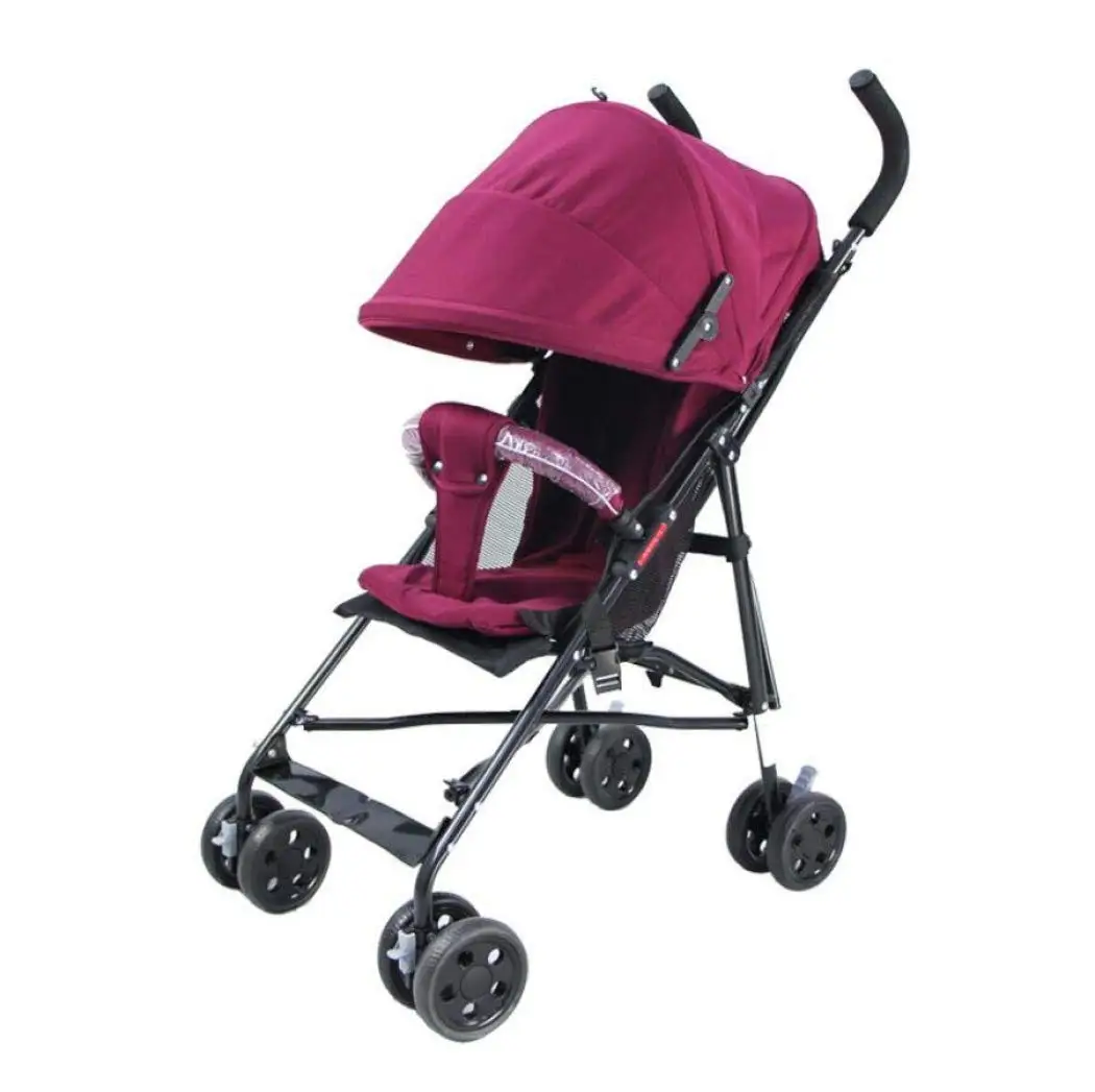 Baby Stroller, Ultra-Lightweight Four Seasons Folding Umbrella Waterproof Shading, Stroller-Four-Wheel Stroller Pram,Purple