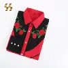 Men's Banded Cutaway Collar Slim Fit Performance Spread Wholesale CVC Solid Dye Mens Shirt With Button