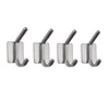 Towel Hooks Stainless Steel 3M Self Adhesive Wall Mount Coat robe hook Towel/Clothes Hanger for Bathroom Kitchen - 4 Pack