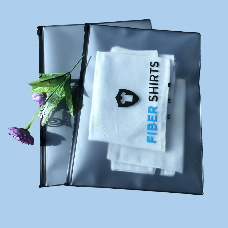 Clear Frosted T Shirt Bags Plastic,Matt Black Eva Made Shirt Ziplock