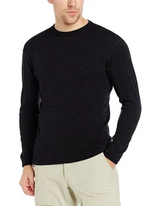 custom made merino tshirt Wholesale merino wool shirt custom made merino tshirt blank crew neck tee mens long sleeve t shirt