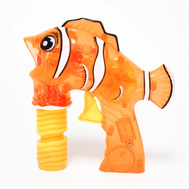 Children Ts Led Clown Fish Bubble Gun Wholesale Led Light Up Toy