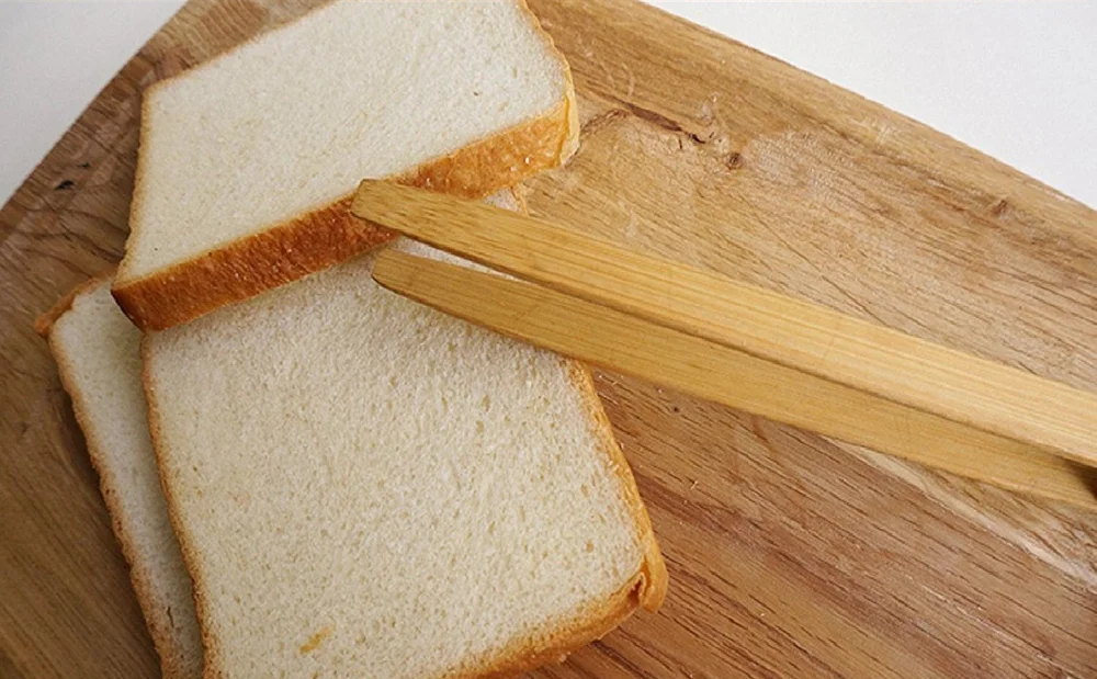 bamboo wooden food service tong