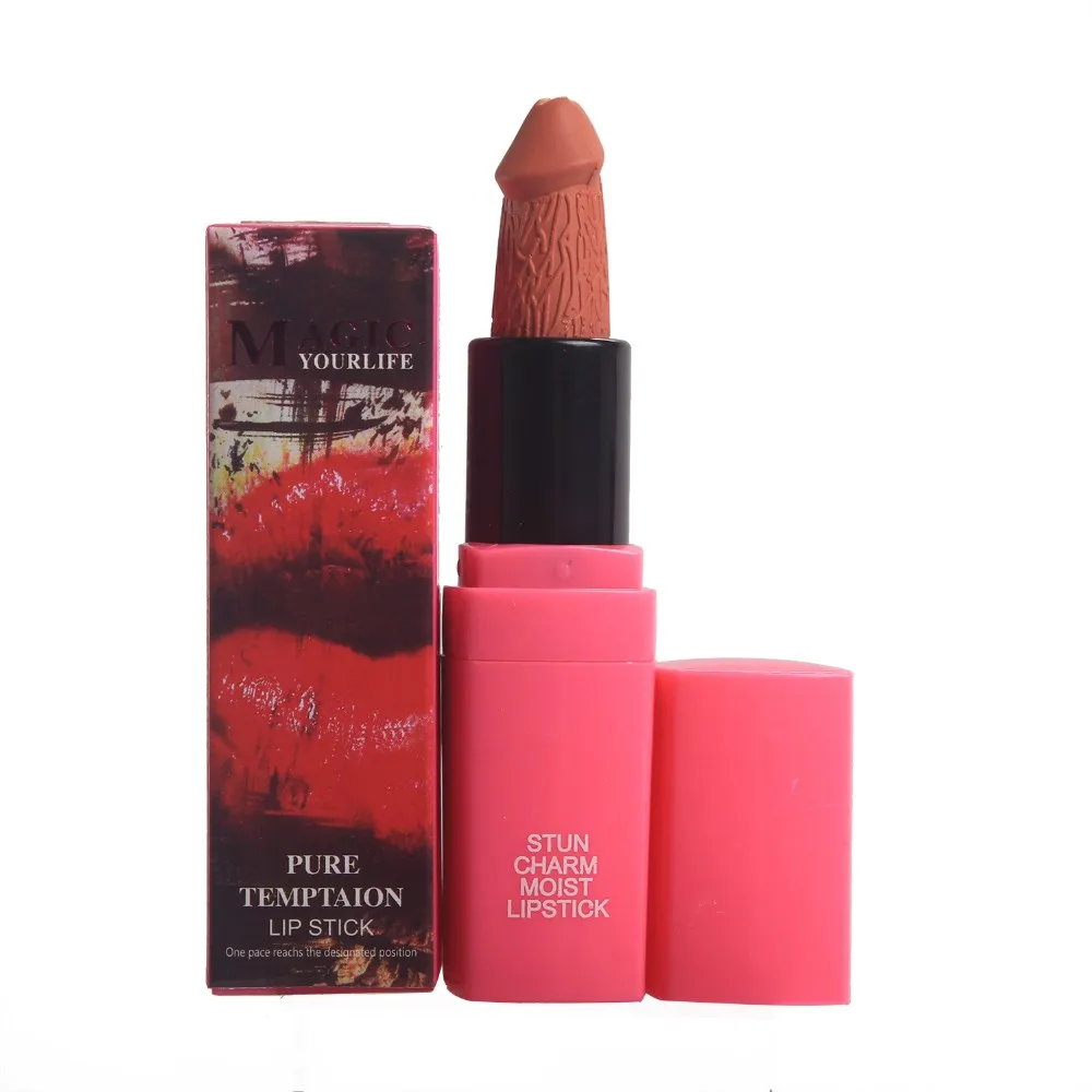 Freeshipping 12 Colors Long Lasting Matte Color Penis Shape Lipstick