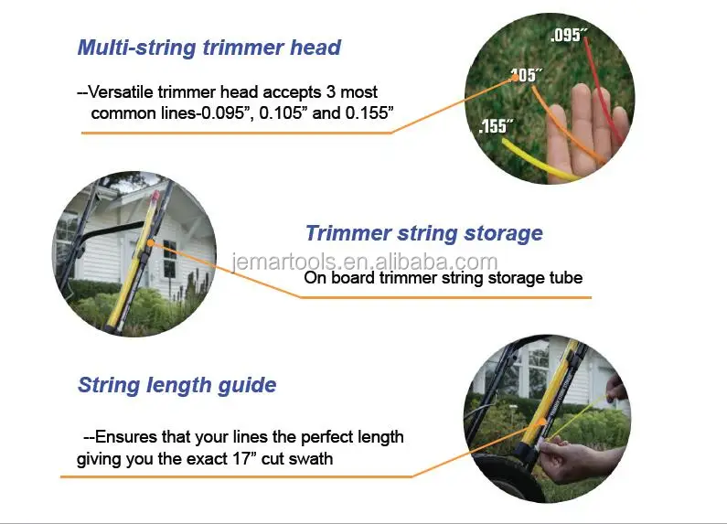 Wst440 Wheeled String Trimmer-mower 43cc Engine With Multi-funtion