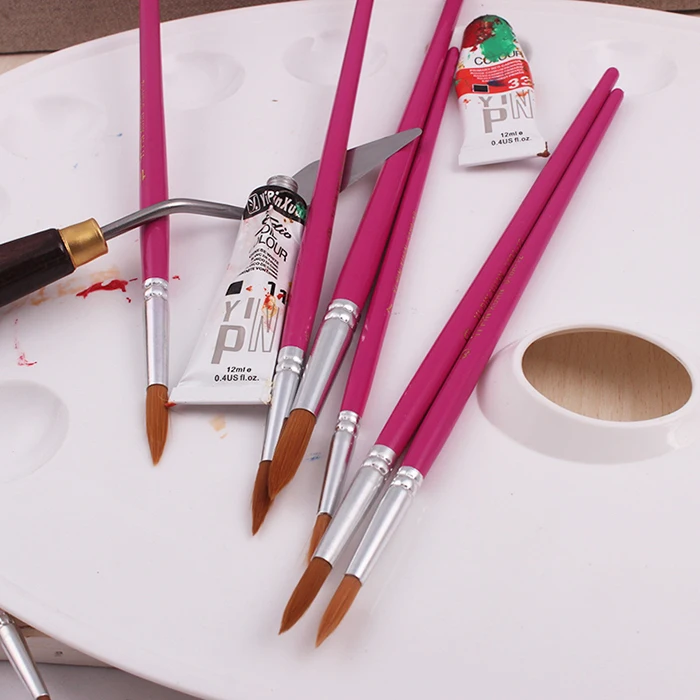 Free Sample 11pcs Round Nylon Hair Painting Brushes Set Artist Painting