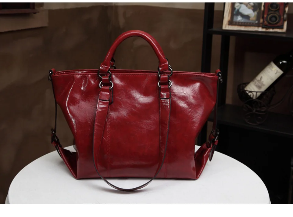 Women Antique PU Leather Big Capacity Shoulder Strap Style Handbag