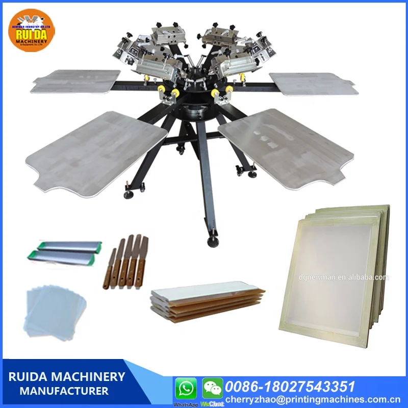 6 colour screen printing machine