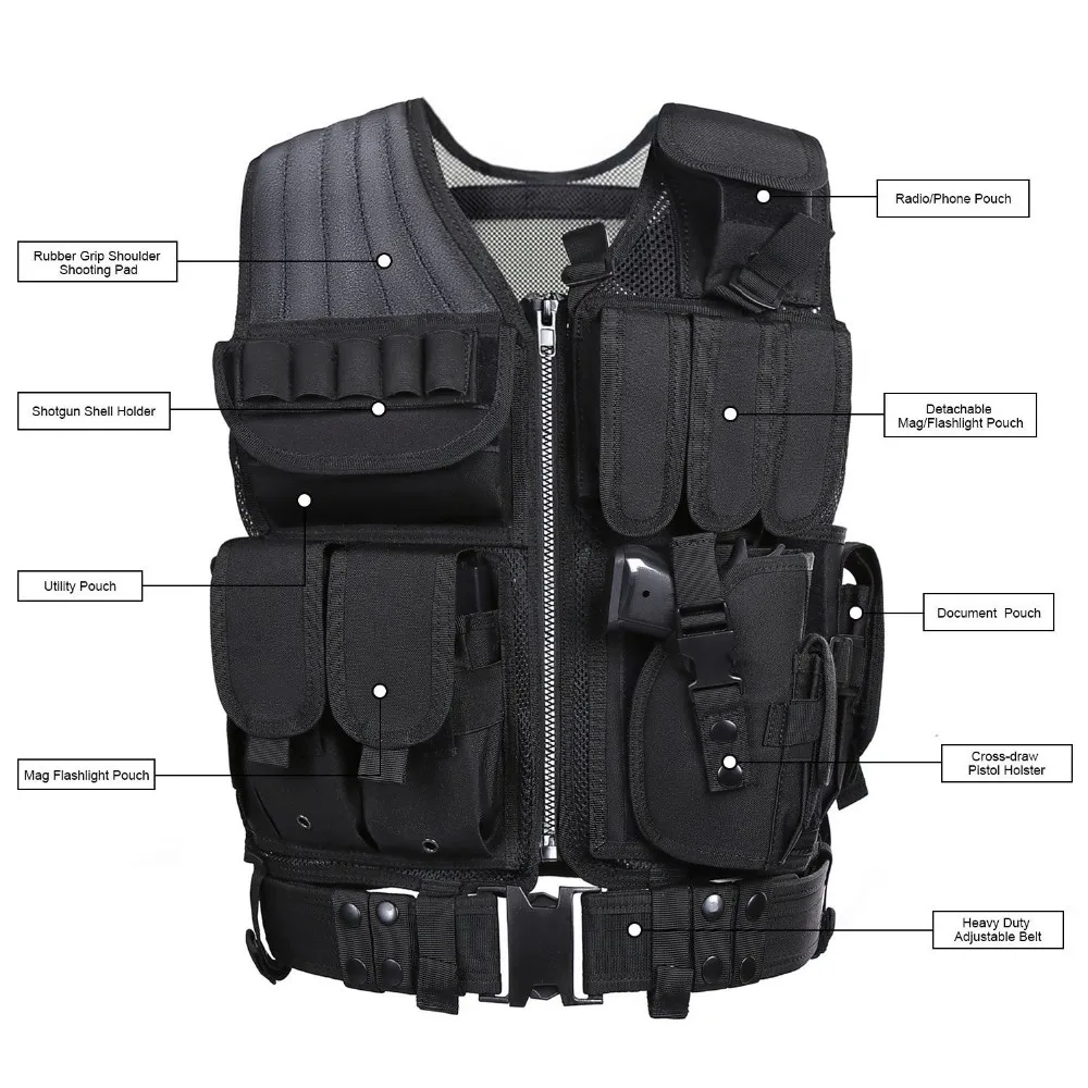 Custom Police Tactical Combat Gear Molle System Airsoft Waterproof ...