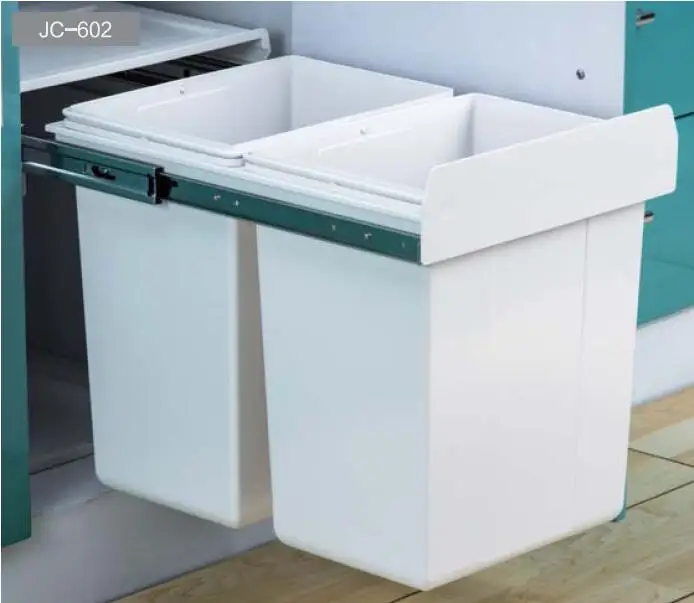 Sustainable Built-in PP material Kitchen plastic trash bin