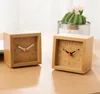 Whole stock New Bamboo Square Nocturnal Silent Solid Wood Creative digital Alarm Clock