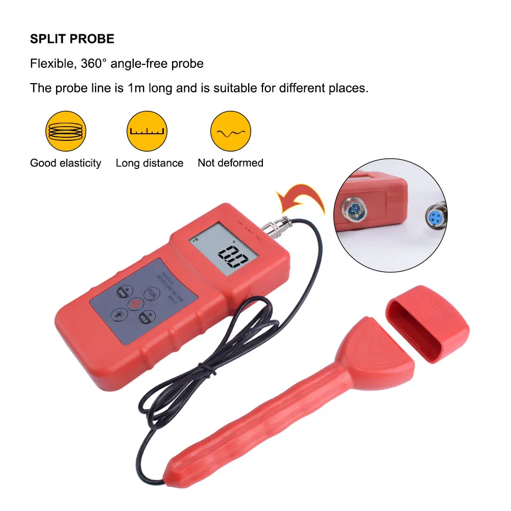 MS310-S Portable Wood Timber Paper Bamboo Concrete Textile Digital Inductive Moisture Tester