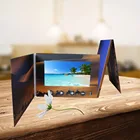 カスタマイズつ折り招待状液晶グリーティングカードビデオパンフレットカードにアップロードビデオ写真音楽など