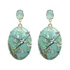 European Wholesale Agatha New Design Crystal Grace Resin Retro Basic Dangle Stud Art Oval Earrings For Women