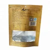 doy pack zipper top clear window front brown stand up kraft paper bag