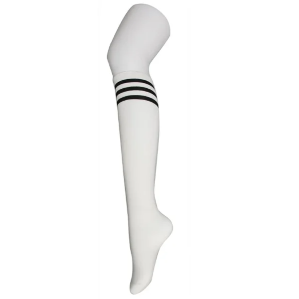 knee high socks with white stripes