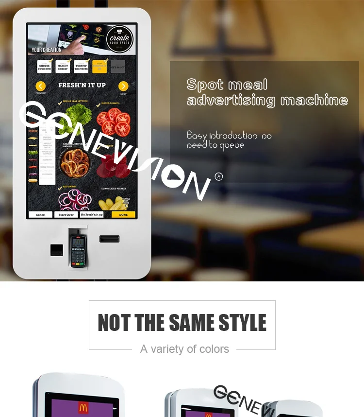 Food Ordering Machine 43 Inch Restaurant Order Device With Pos System