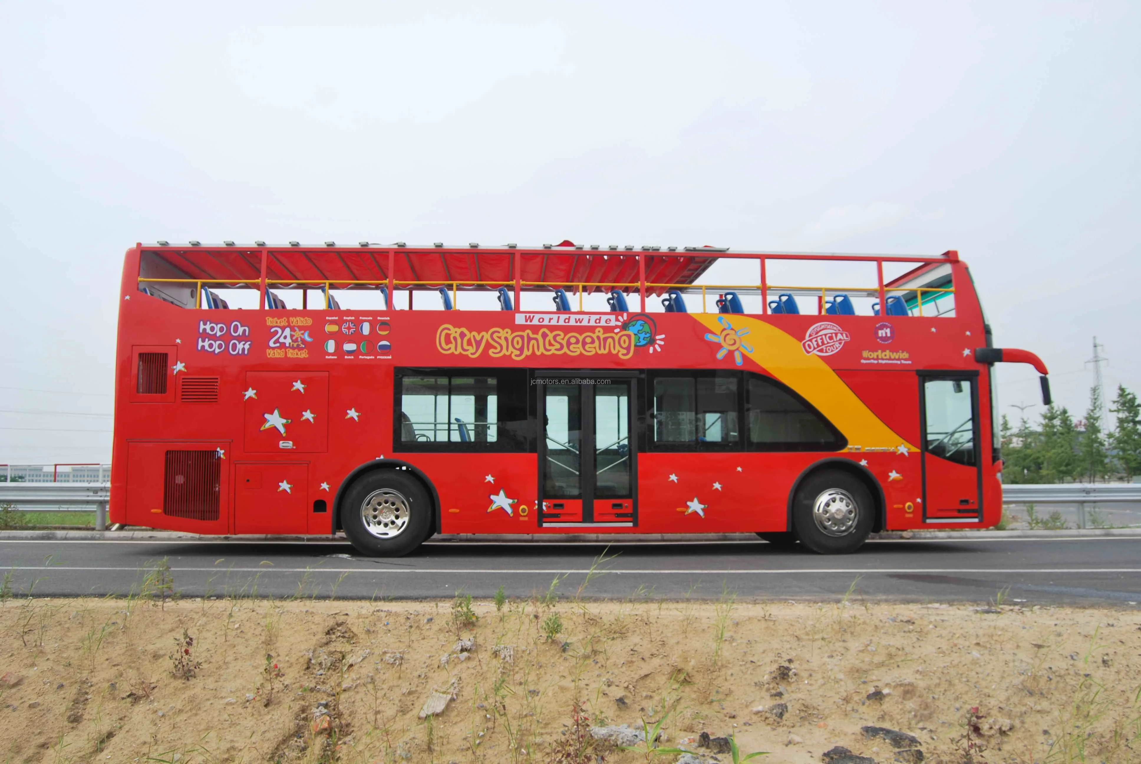 Brand New Fast Selling Model 2 Axles Open Top Double Decker Bus For