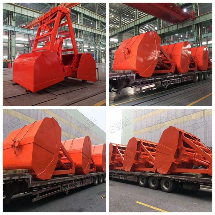 25t Two Ropes Mechanical Clamshell Crane Grab Bucket For Bulk Ship In