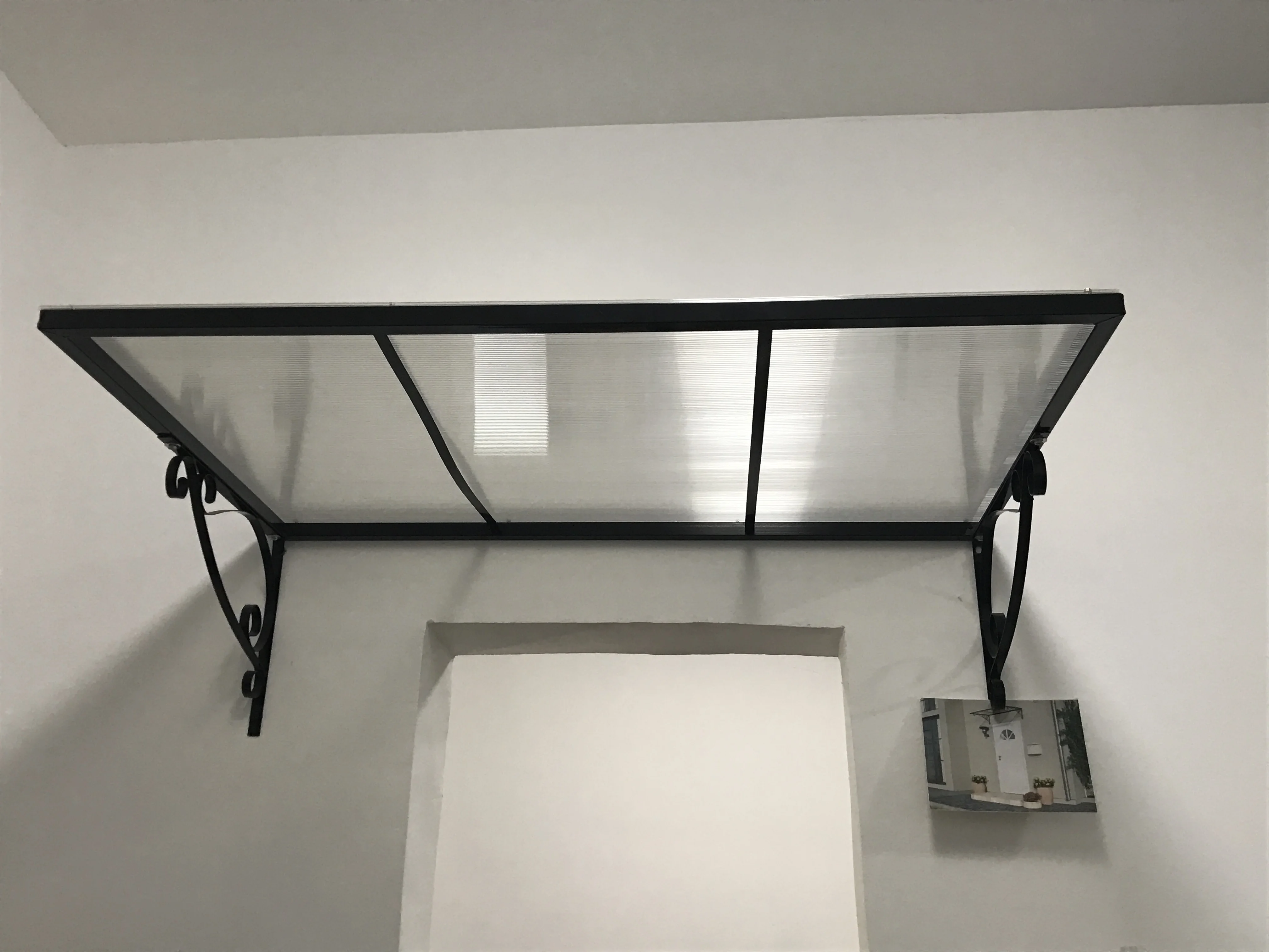 Metal Door Shade Clear Awning Cover Aluminum Panels Frame Weather Rain