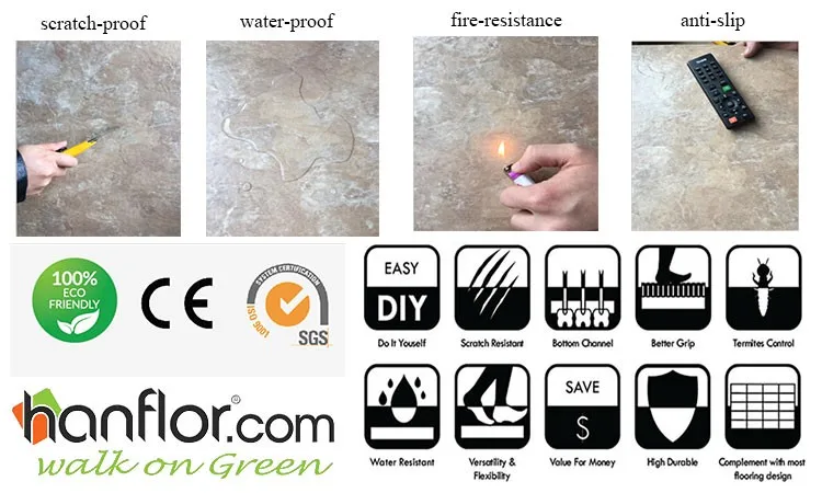 Marble look 18 x 18 vinyl floor tile