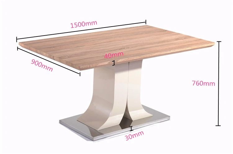 hot sale home dining room furniture X shape High Gloss trestle dining room set table and chair