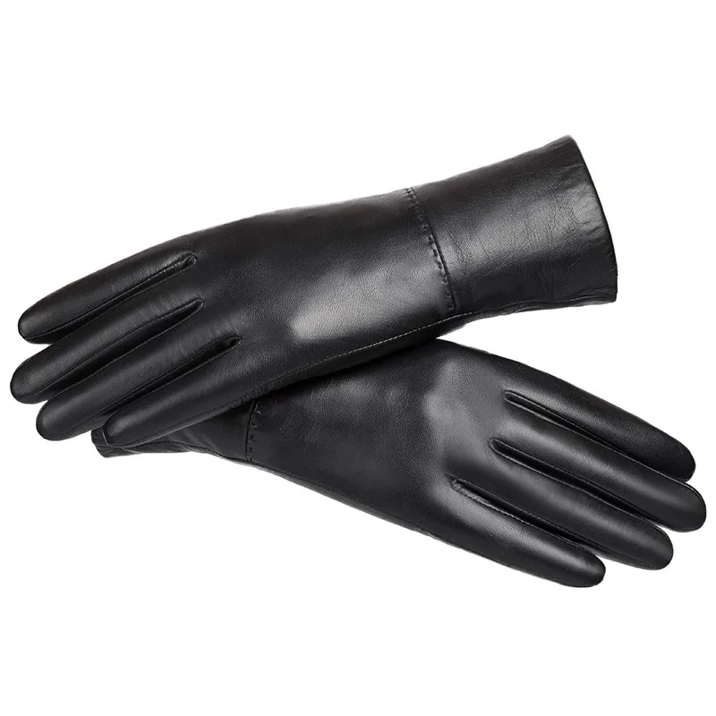 Ladies Black Patent Skin Tight Genuine Sheepskin Driving Leather Gloves ...