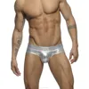 Custom Metallic & shiny polyester fabric perfect shape mens boxer briefs underwear