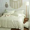Superior Blue Crystal Velvet Polyester Bed Sheet Set North European Style Warm Duvet Cover Set Crystal Velvet 4pcs Comforter Set