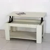 wooden grain melmained MDF particle board cheap large modern simple rise and fall coffee table