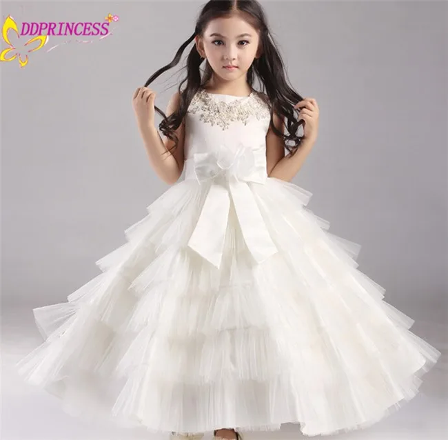البسة الصغار  Beautiful-wedding-white-party-long-maxi-dress